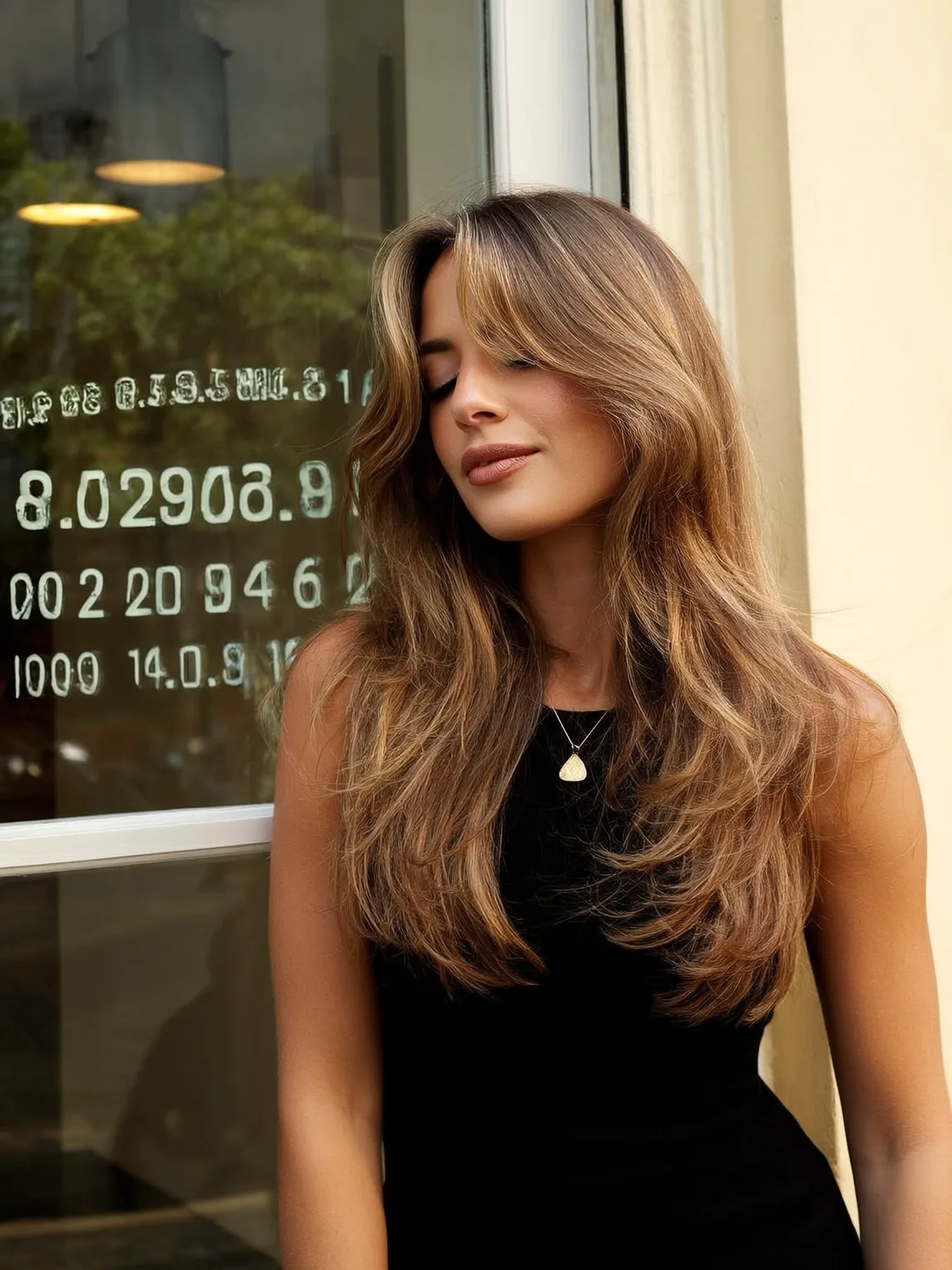 Golden Brown Long Layers with Subtle Highlights